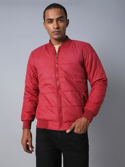 High Star - Men Maroon Outdoor Bomber Jacket