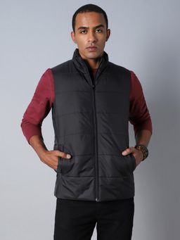 High Star - Mock Collar Sleeveless Padded Jacket