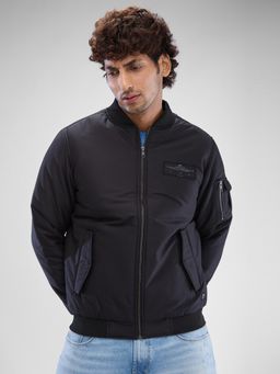 Spykar - Full Sleeve Regular Fit Black Jacket for Men