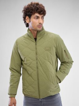 Spykar - Full Sleeve Regular Fit Green Jacket for Men