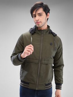 Spykar - Full Sleeve Regular Fit Green Jacket for Men