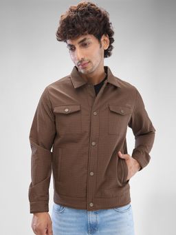 Spykar - Full Sleeve Regular Fit Brown Jacket for Men