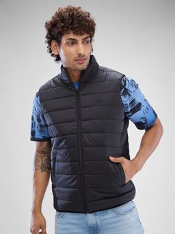 Spykar - Sleeveless Regular Fit Black Jacket for Men