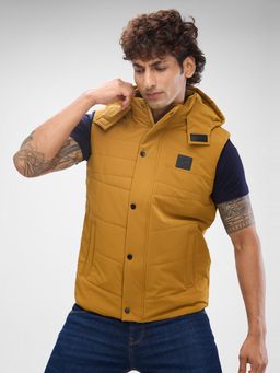 Spykar - Sleeveless Regular Fit Yellow Jacket for Men