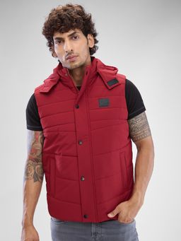Spykar - Sleeveless Regular Fit Red Jacket for Men