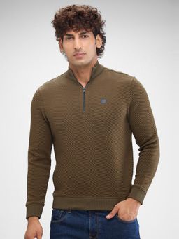 Spykar - Full Sleeve Regular Solid Green Sweatshirt for Men
