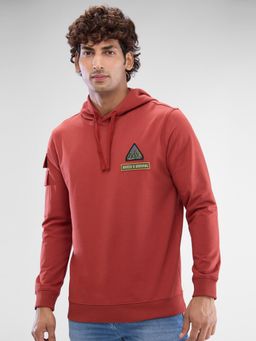 Spykar - Full Sleeve Regular Solid Red Sweatshirt for Men