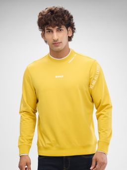 Spykar - Full Sleeve Slim Solid Yellow Sweatshirt for Men