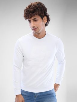 Spykar - Full Sleeve Slim Printed White Sweatshirt for Men