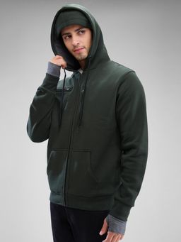 Spykar - Full Sleeve Regular Solid Green Sweatshirt for Men