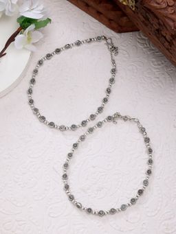 NVR - Women Silver Plated German Silver Anklets