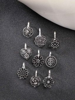 NVR - Women Silver Plated German Silver Nose Pins