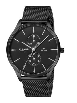 Strand by Obaku - Beaufort Black Dial Multifunction Watch For Men (S703GMBBMB)