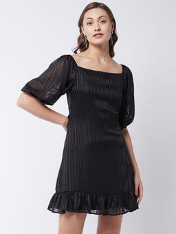 Magre - Black Stripes Off Shoulder Dress