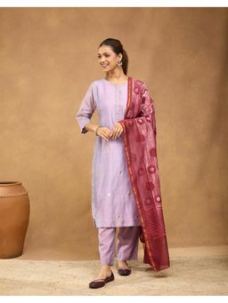 Fabindia - Women Red Cotton Silk Dupatta