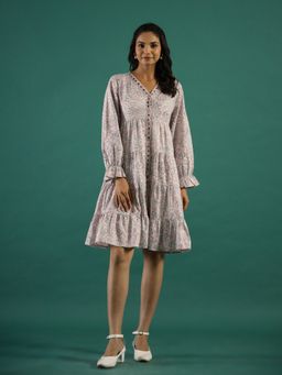 Rangdeep - Women Pink Cotton Floral Dress