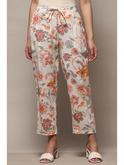 Biba - Off White Cotton Straight Palazzo