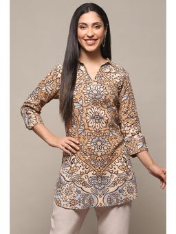 Biba - Blue Rayon Straight Kurti
