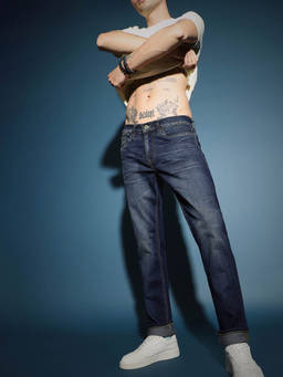 Lee - Men'S Blue Travis Slim Tapered Fit Mid Rise Jeans