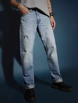 Lee - Men'S Blue Rodeo Straight Fit Mid Rise Jeans