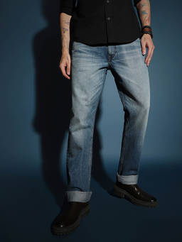 Lee - Men'S Blue Rodeo Straight Fit Mid Rise Jeans