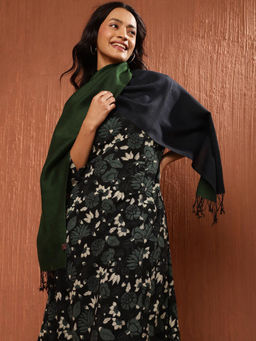 Fabindia - Blue & Green Wool Woven Muffler