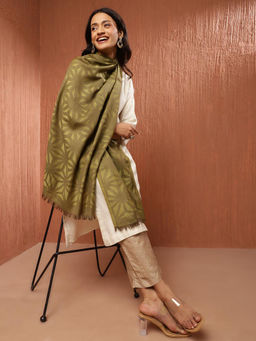 Fabindia - Green Wool Woven Stole