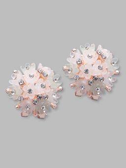 Globus - Rose Gold Plated Floral Drop Earring-3619354001