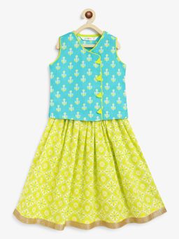 Campana - Girls Papiha Floral Print Lehenga and Choli (Set of 2)