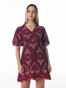 ONLY - Women Red Brown Floral Printed Dress