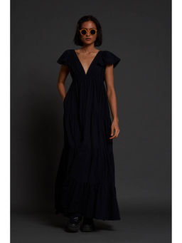 Mati - Navy Blue Tiered Gown