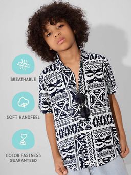 The Souled Store - Boys Black and White Printed Shirt
