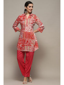 Biba - Fuchsia Viscose Straight Kurti