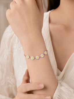 Accessher - Rose Gold Daisy Bracelet for Women
