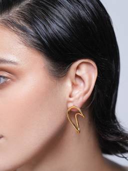 CAO JEWELLERY - Gold Irregular Wave Curve Curvy Earring