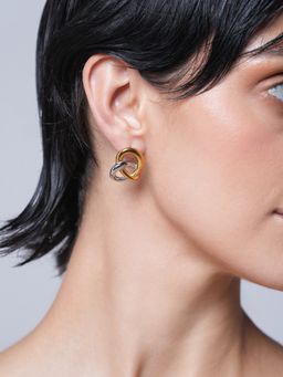CAO JEWELLERY - Multi-Color Dual Tone Stud Earrings