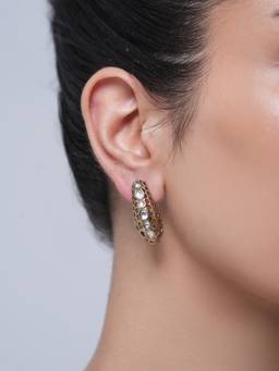 CAO JEWELLERY - Designer White Mehendi Polish Earrings