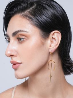 CAO JEWELLERY - Gold Circle Line Dangle Earrings