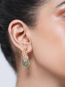 CAO JEWELLERY - Designer Cz Green Earrings