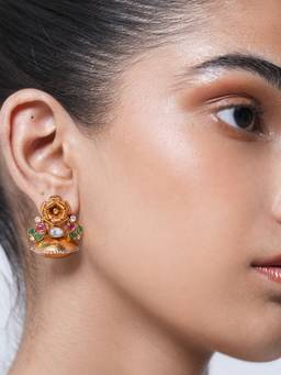 CAO JEWELLERY - Designer Multi-Color Rose Shaped Earrings
