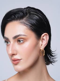 CAO JEWELLERY - Gold Twisted Hollow Stainless Steel Earrings