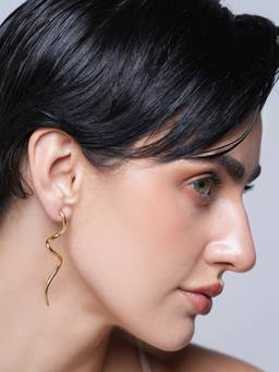 CAO JEWELLERY - Gold Minimalist Trendy Spiral Design Earrings
