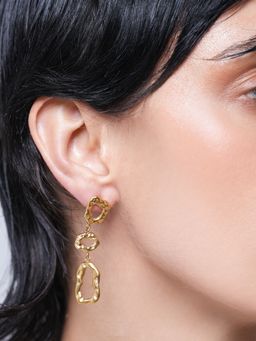 CAO JEWELLERY - Gold Hollow Temperament Drop Earrings