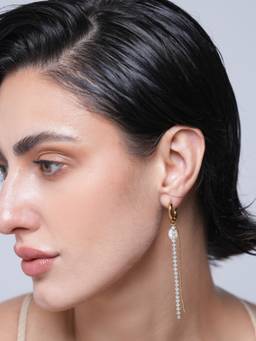 CAO JEWELLERY - White Zircon Chain Earrings