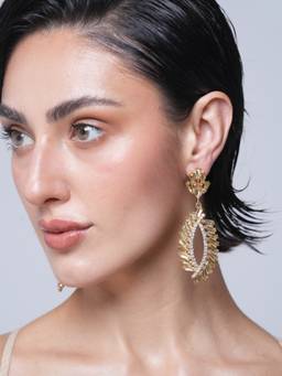 CAO JEWELLERY - White Rhinestone Long Drop Earrings