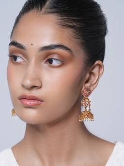 CAO JEWELLERY - Multi-Color Designer Antique Jadau Jhumka Earrings