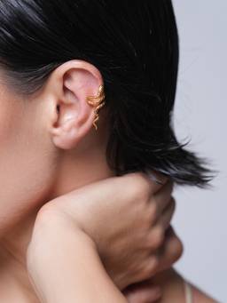 CAO JEWELLERY - Gold Snake Textured Ear Cuff