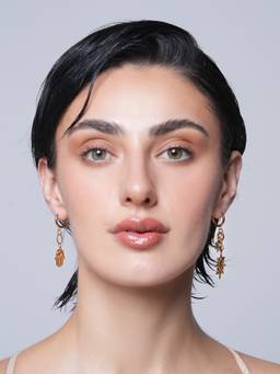 CAO JEWELLERY - White Vintage Sunflower Drop Earrings