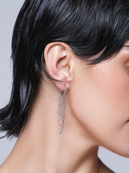 CAO JEWELLERY - Silver Delicate Chain Hoop Earrings