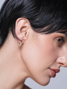 CAO JEWELLERY - White Luxury Bling Cubic Zirconia Round Hoop Earrings